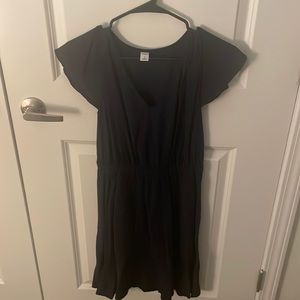 Navy Blue Elastic Waist Dress